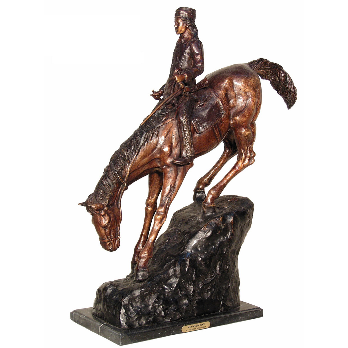 Frederic Remington Lost Wax Bronze Sculpture Mountain Man Statue