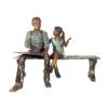 SRB071050-GRANDFATHER-AND-GRANDDAUGHTER-ON-BENCH-DRAWING.jpeg Bronze Child and Grandfather Drawing Sculpture