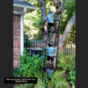 Bronze Children on Ladder with Teddy Bear Sculpture