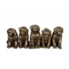Bronze Five Sitting Dogs Sculpture