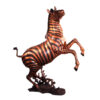 Bronze Rearing Zebra Sculpture Pair