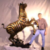 Bronze Rearing Zebra Sculpture Pair