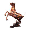 Bronze Rearing Zebra Sculpture Pair