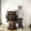 Bronze Deer Head Planter Urn