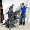 Bronze Three Dolphin Fountain Sculpture