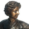 Bronze Boy with Golden Retriever Sculpture
