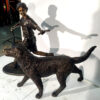 Bronze Boy with Golden Retriever Sculpture