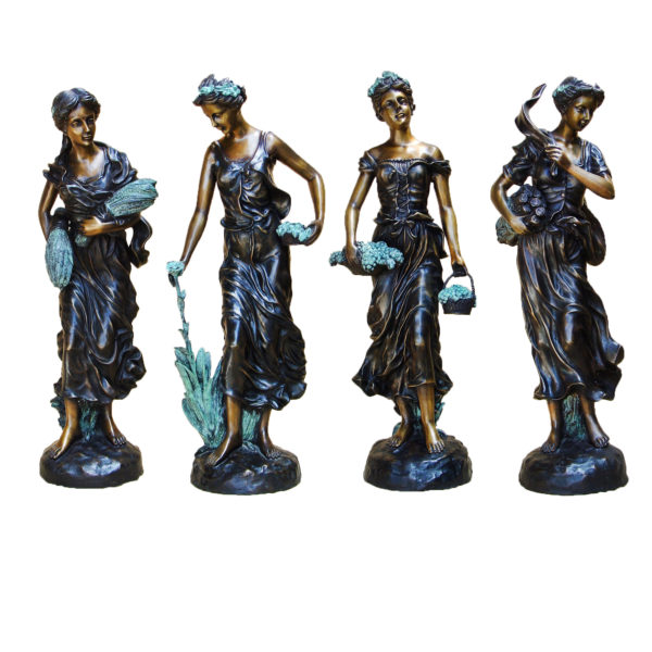 Bronze Lady Four Seasons Sculpture Set