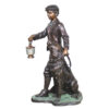 SRB25447-3.jpg Bronze Man & Dog with Lantern Sculpture
