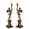 Bronze Massive Cupid Torchere Sculpture Pair
