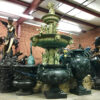 Bronze Lady Musician & Lions Tier Fountain