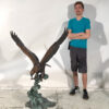 Bronze Eagle on Wave Sculpture