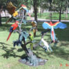 SRB47401-2.jpg Bronze Parrots in Tree Sculpture