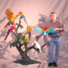 SRB47401-3.jpg Bronze Parrots in Tree Sculpture