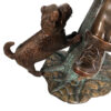 Bronze Boy & Dog on Log Mailbox