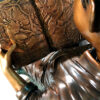 Bronze Boy & Dog on Log Mailbox