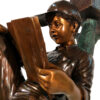 Bronze Boy & Dog on Log Mailbox