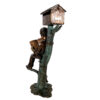 Bronze Boy & Dog on Log Mailbox