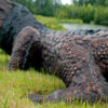 Bronze Alligator Fountain Sculpture