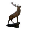 Bronze Stag on Rock Sculpture