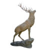 Bronze Stag on Rock Sculpture