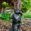 Bronze Pondering Bunny Rabbit Sculpture