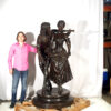 Bronze French Man & Woman Sculpture