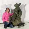 Bronze Two Boys on Rock Sculpture