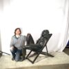 Bronze Nude Woman in Deck Chair Sculpture