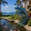 Colorful Dolphin Trio Bronze Fountain Statue FloridaBronzes Colorful Dolphin Trio Bronze Fountain Statue FloridaBronzes