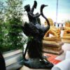 Bronze Child on Ostrich Sculpture