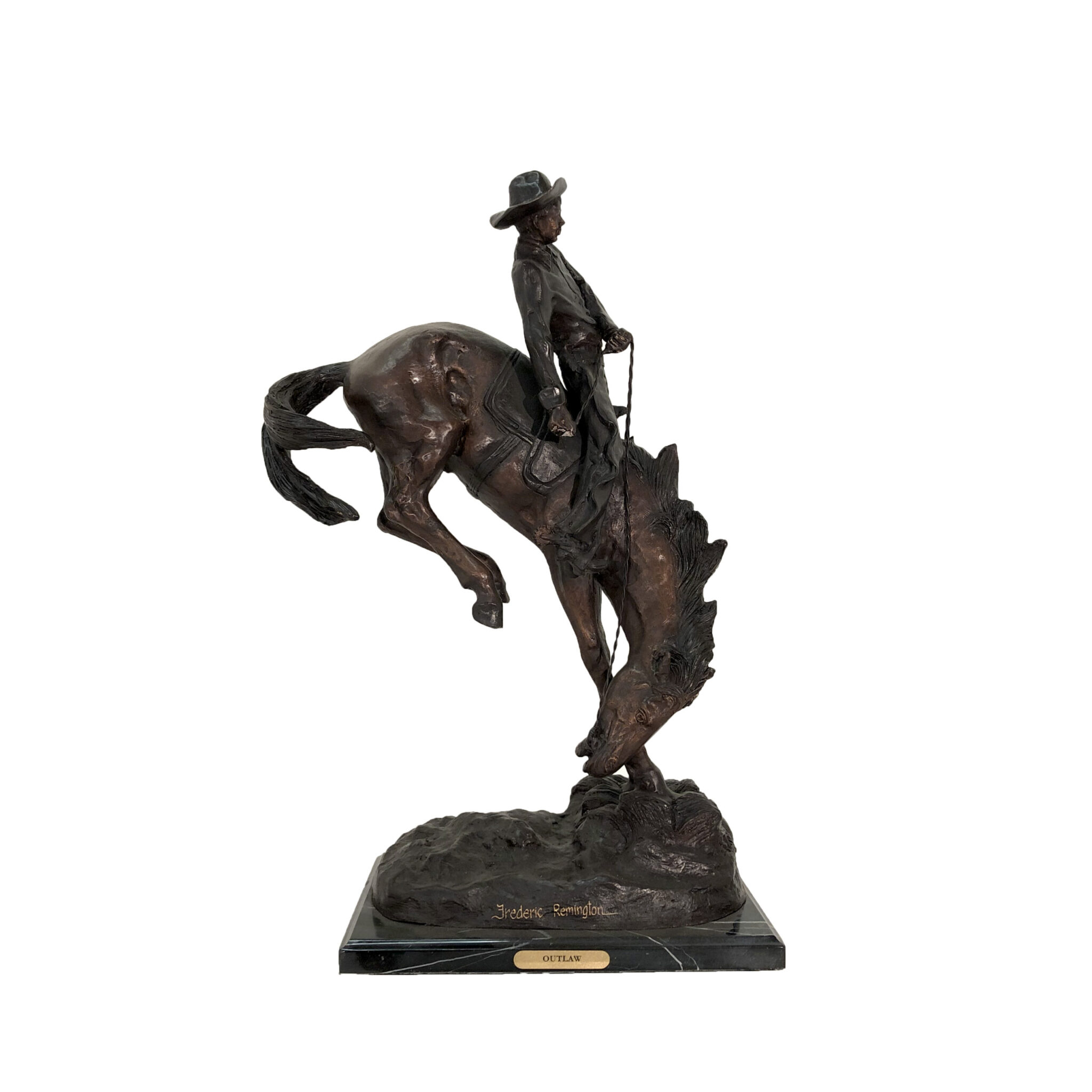 Bronze Remington Outlaw Tabletop Sculpture Florida Bronze Statues