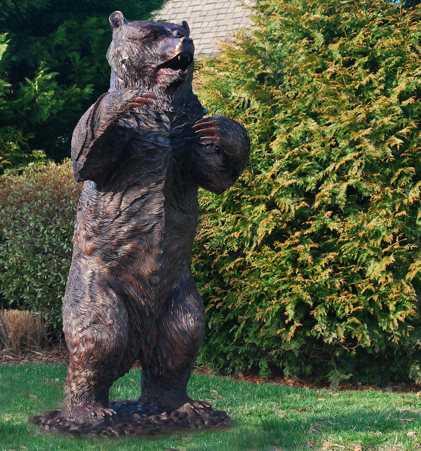 Bronze Standing Grizzly Bear Sculpture Florida Bronze Statues