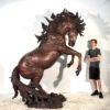 Bronze Rearing Horse Sculpture (Right)