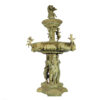 Bronze Lady Musician & Lions Tier Fountain