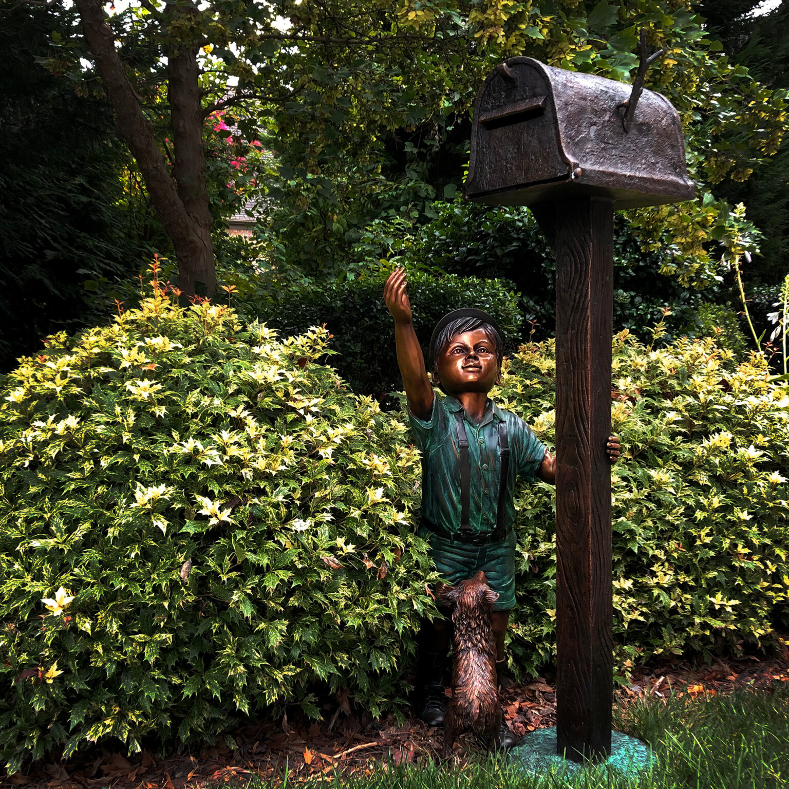 Bronze Boy Mailbox Sculpture - Florida Bronze Statues, Sculptures and ...