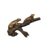 Bronze Two Leopards on Branch Sculpture