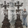 Bronze Twin Merman Torchiere Sculpture