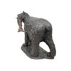 Bronze Bear with Fish Sculpture