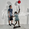 Bronze Girl with Balloons & Ice Cream Cone Sculpture