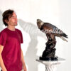 Bronze Eagle on Rock Sculpture