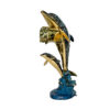 Bronze Colorful Dolphins Mailbox Sculpture