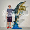 Bronze Colorful Dolphins Mailbox Sculpture