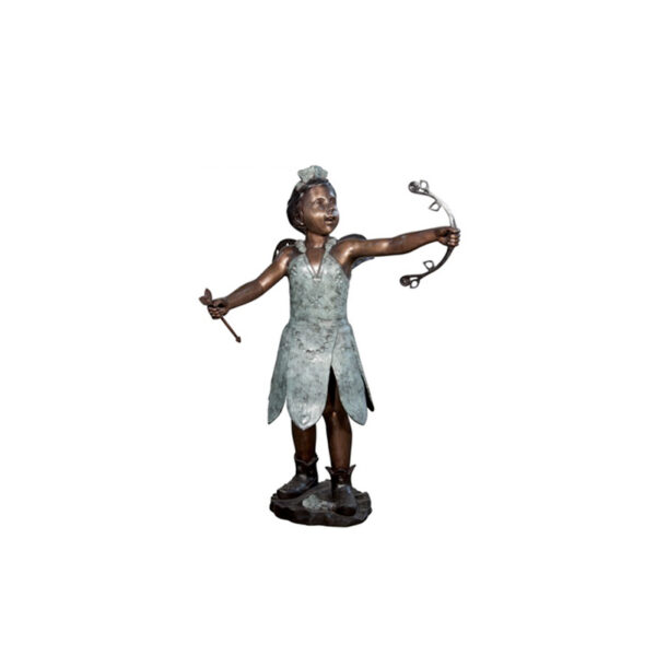 Bronze Butterfly Girl with Arrow Sculpture