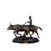 Bronze Charles M Russell 'Stampede' Table-top Sculpture