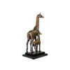 Bronze Giraffe & Calf Table-top Sculpture