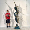 Bronze Colorful Sailfish Trio Fountain Sculpture