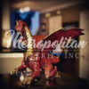 Bronze Candy Red Dragon Table-top Sculpture
