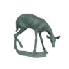 Bronze Fawn Grazing Sculpture