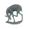Bronze Fawn Scratching Head Sculpture
